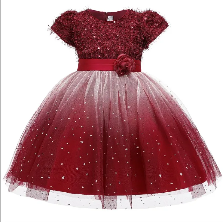 CYSINCOS/рождественское платье; платье для девочек От 2 до 13 лет; Детские торжественные платья с лепестками; детское праздничное платье; Одежда для девочек