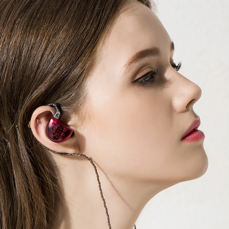 Гибридные наушники вкладыши KZ ZS10 4BA + 1DD Hi Fi гарнитура с шумоподавлением DJ
