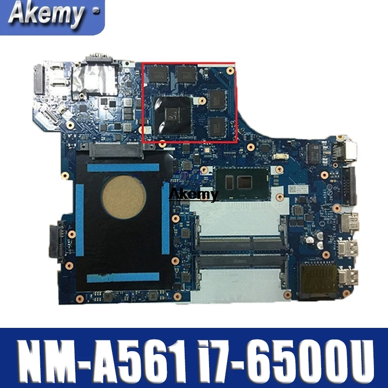

BE560 NM-A561 For laptop motherboard for Lenovo ThinkPad E560 15.6" 01AW106 i7-6500U CPU Radeon R7 M370 Main board WORK