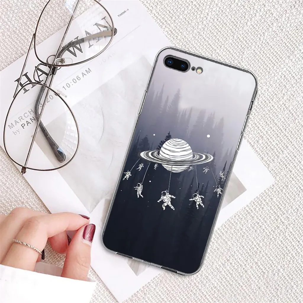 Blue sea DIY Painted Phone Case for iPhone x 7 7s 5 6 6s 8 plus Xs XR Max Space Planet Star Pattern Ocean Cover Coque |