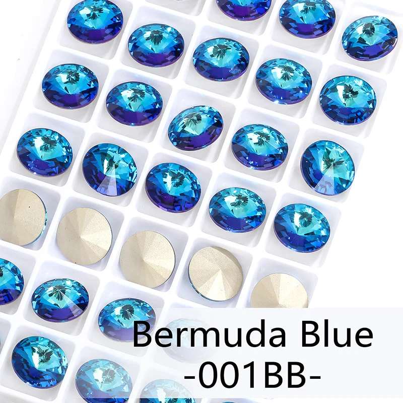 Blue Rose Mixed Round Crystal Glass Rhinestones for Craft and Clothing Decoration