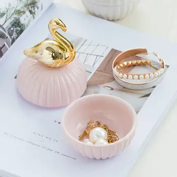 

Nordic Ceramic Jewelry Box Jewelry Ring Earring Storage Box Modern Desktop Dresser Decoration Decoration Box Gift