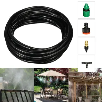 

New 5M Outdoor Cooling Patio Misting System Kit Water Mist Atomizing Sprayer Nozzles Set Garden Greenhouse Irrigation Watering K