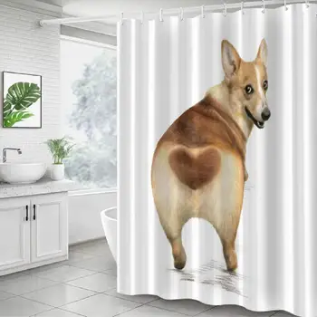 

Shower Curtain, Ordinary Keji White Shower Curtain Decorative Bath Curtain Durable with Hooks Fabric Waterproof Muilt Function