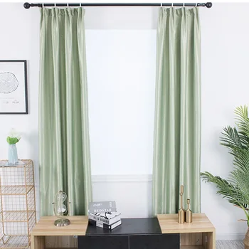 

Modern Style Polyester Thermal Insulated Curtains Blackout Curtain Drape Solid Color Curtains Living Room Window Treatment BS