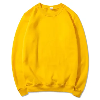 

Shun princes yellow Men Autumn Winter Warm Mens 2020 Pure cotton Solid Color Casual O-Neck Pull Homme Cotton Pullover Men