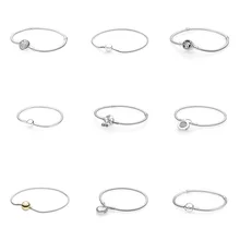 9 стилей, браслеты из стерлингового серебра 925 пробы, подвески с подвеской, браслет-цепочка змея, браслеты для женщин, подходят для самостоятельного изготовления бусин