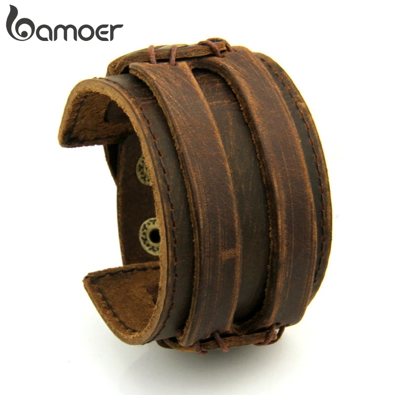 Браслет манжета мужской кожаный с двойным широким ремешком|bracelet rope|bracelet fashionfashion