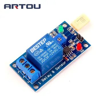 

5PCS /Lot DC 12V 1 Channal 1CH Humidity Sensor Switch Relay Module Control Board Humidity Sensor Module