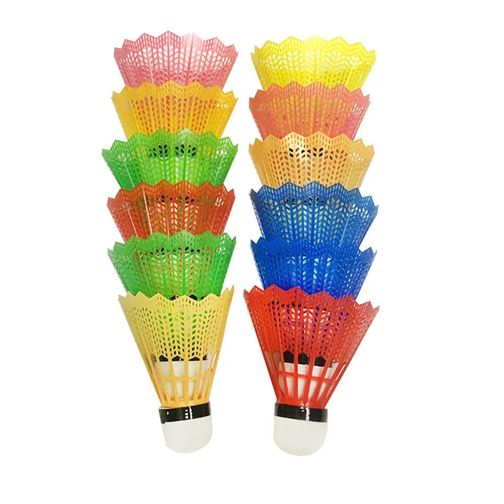 Colorful Badminton Balls Portable Indoor Outdoor Sport Training Game Flying Stability Durable Balls Nylon Shuttlecocks 12PCS badminton shuttlecock badminton ball