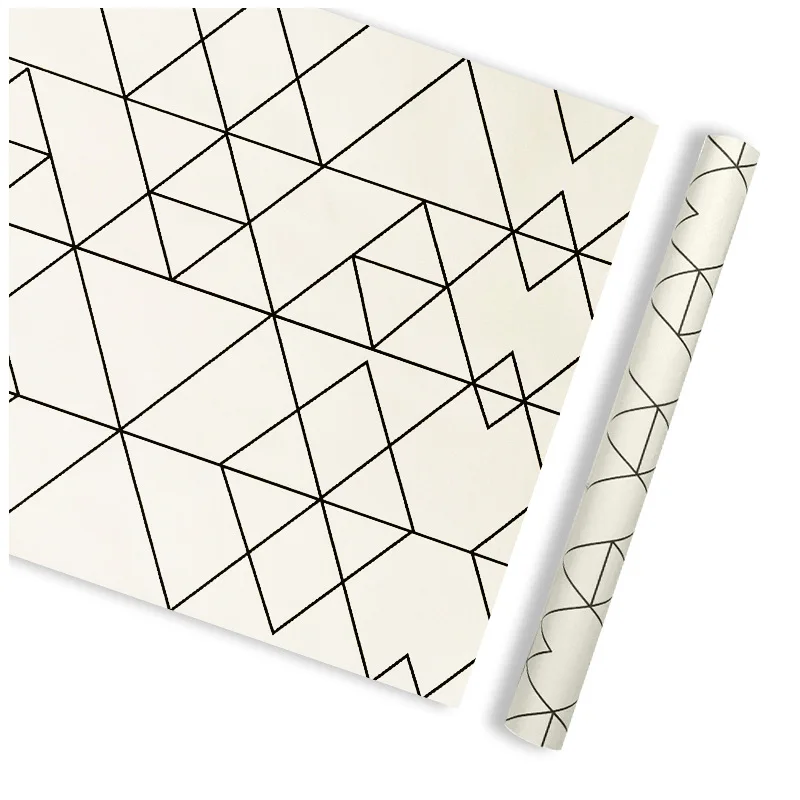 

Dormitory Living Room Bedside Decoration Triangular Geometry Wallpaper Bedroom Waterproof PVC Self Adhesive Wallpaper Plain Colo