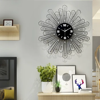 

Large Metal Wall Clock Modern Design Geometric Clock Luxury Simple Living Room Creative Office Wall Clock Home Decorative DA60WC
