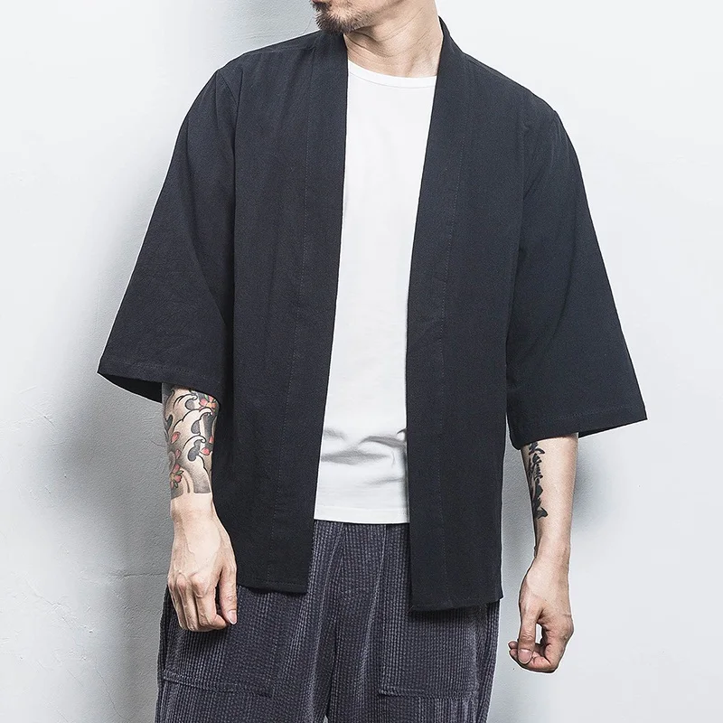Men's kimono Japanese yukata men male vintage clothing Japanese kimono man shirt streetwear haori cosplay asian clothes 11305