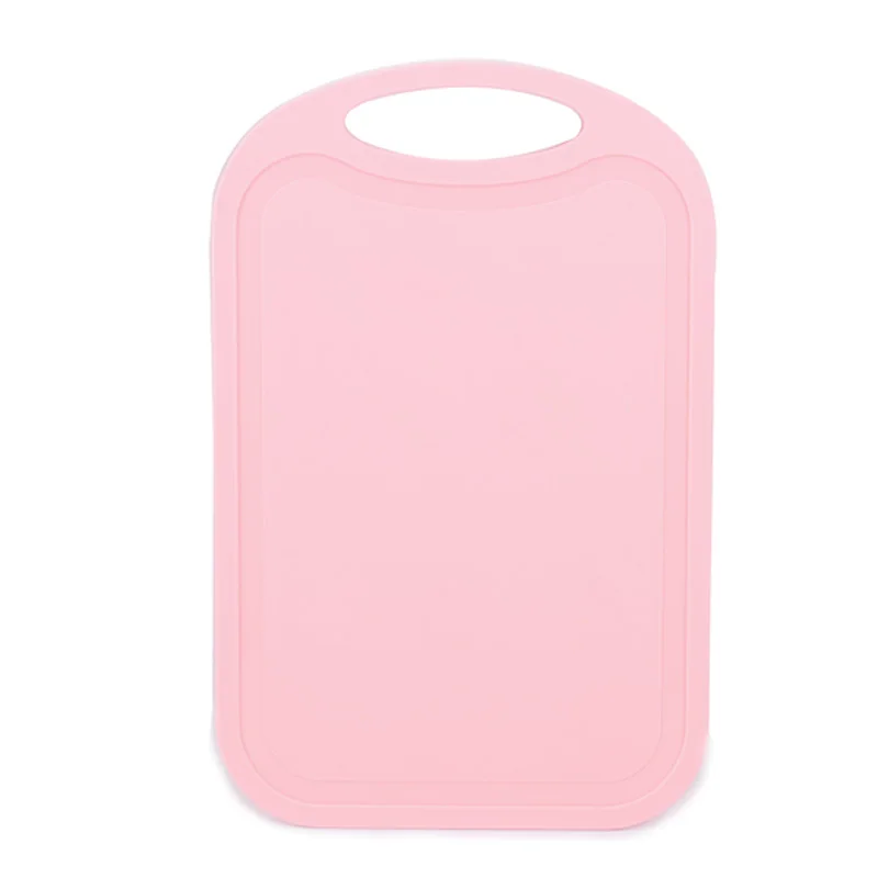 

Plastic Chopping Block Meat Vegetable Cutting Board Non-Slip Anti Overflow With Hang Hole Chopping Board Pink