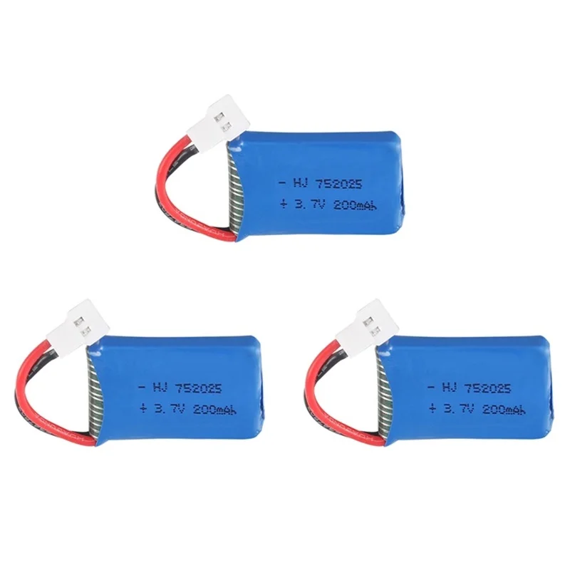 3,7 V 200mAh Syma X4 X11 X13 батарея для самолета с дистанционным управлением 3,7 V 200mAh литиевая батарея модель самолета 752025 3 шт