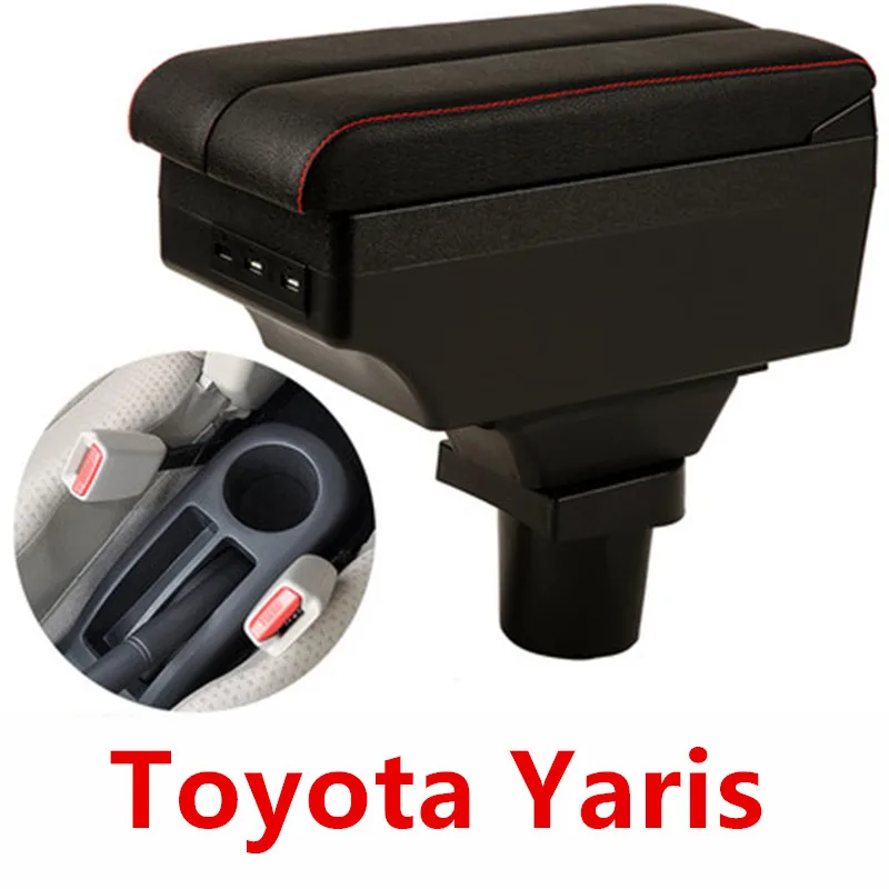 Для Toyota Yaris Vitz подлокотник коробка двойной слой с usb интерфейсом