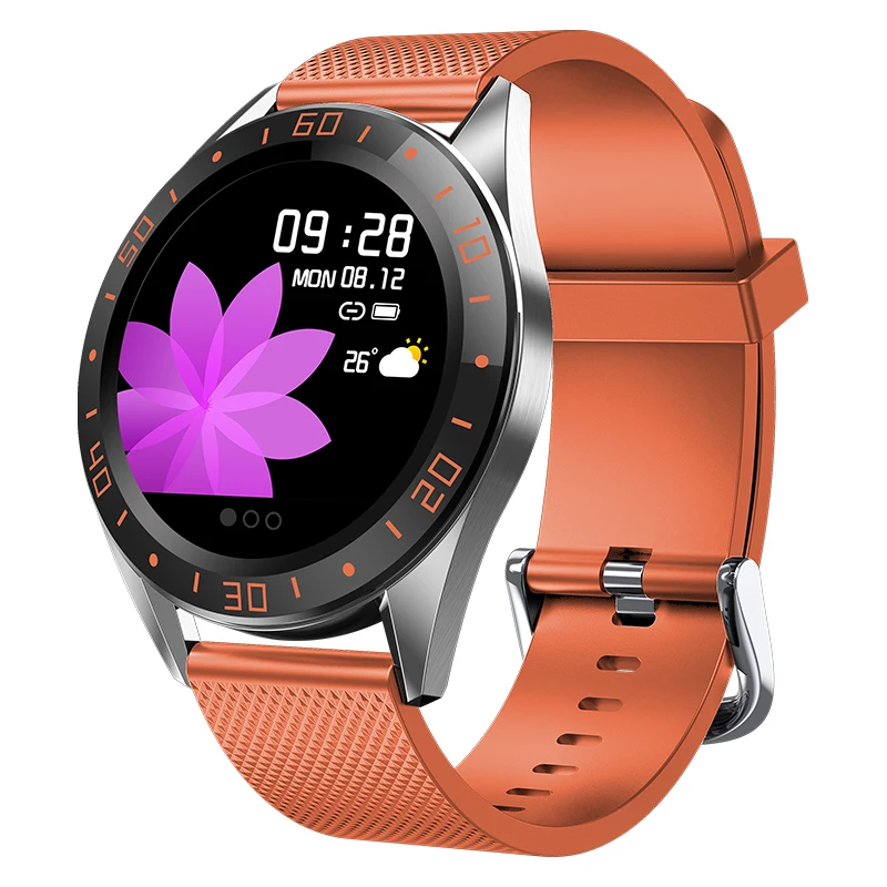 Lerbyee Смарт-часы GT105, водонепроницаемые, 1,22 дюймов, цветной экран, фитнес-часы, пульсометр, напоминание о звонках, мужские и женские Смарт-часы, Новинка - Цвет: orange