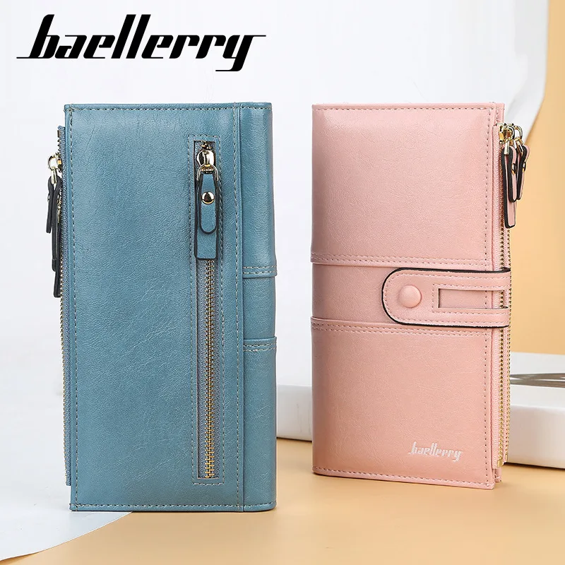 2022 Name Engrave Women Wallets Fashion Long Leather Top Quality Card Holder Classic Female Purse  Zipper Brand Wallet For Women