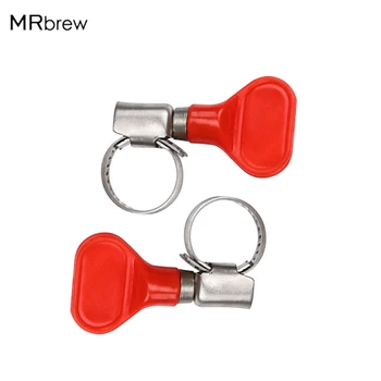 

2 x Stainless Steel Adjustable Mini Key-Type Hose Clamps Clip Fit for 10mm-16mm / 8-12mm OD tubing Ideal for Home Brewing