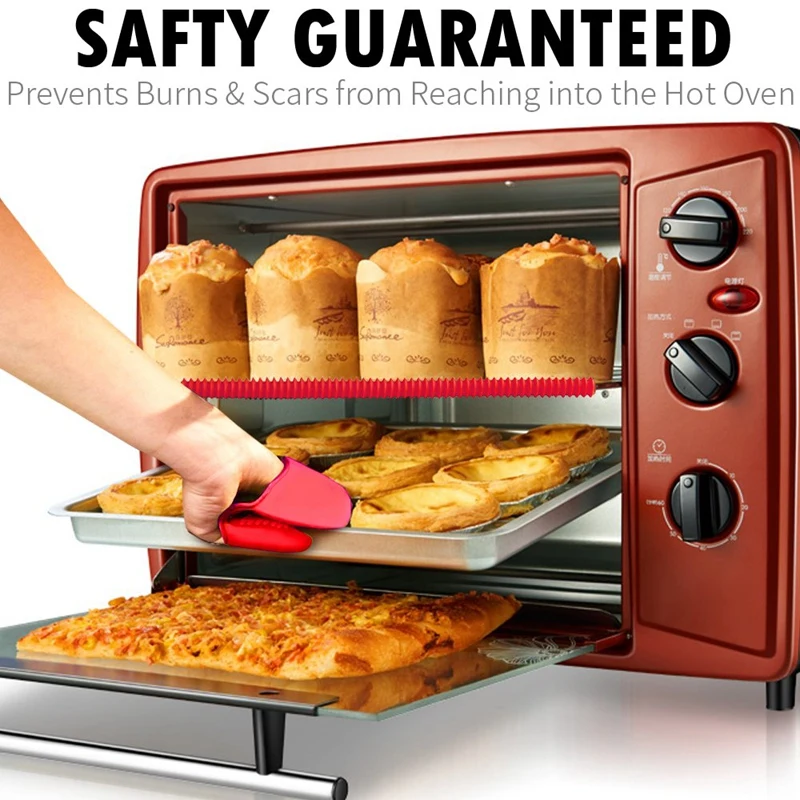 ABUI-Oven Rack Shields,4 Pack Silicone Oven Shelf Rack Guard Protector+ 2 Mini Mitts,Protect Against Burns And Scars