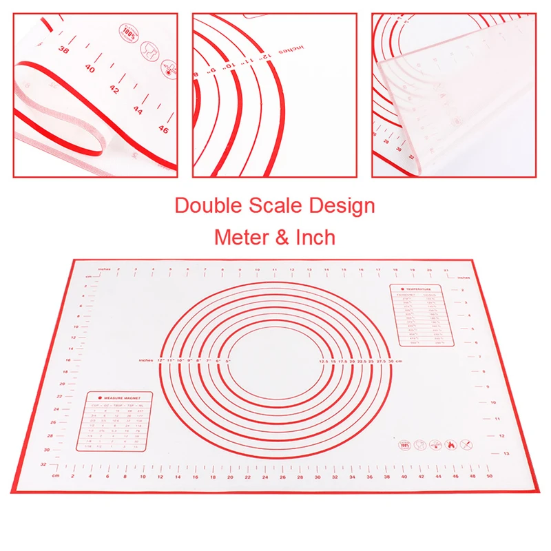 3 шт. силиконовый коврик для выпечки тесто для пиццы со шкалой кондитерский кухонный инструмент гаджеты кухонная утварь посуда для выпечки Разминающие аксессуары