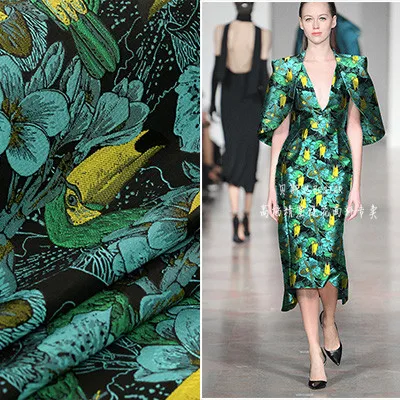 

150cm width high end bird print Jacquard Brocade Fabric, jacquard dress fabric upholstery fabric bag tent sewing material