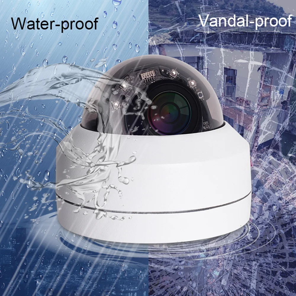 Inesun Outdoor 2MP 5MP PoE IP Security Dome Camera Pan Tilt 4X Zoom PTZ Camera Waterproof IK10 Vandal-Proof 100ft IR Night Vison