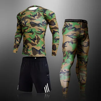 

Men's Camouflage Thermal Underwear Compression Long Johns Winter Running Fitness Gym Training Base Clothing Underwear For Man