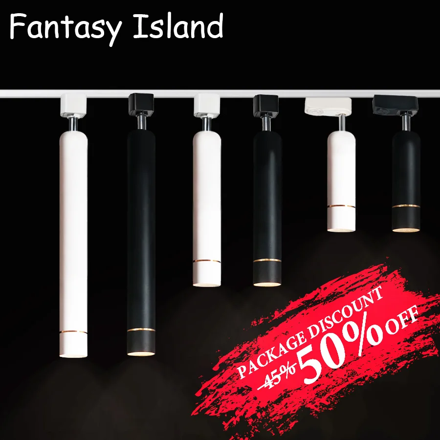 

Fantasy Island Led Track Light golden ring 7W COB Track Lamps for Shop Rail Spot Lighting for Clothing Store Ceiling Lamp