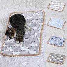 1PC Pet Blanket Cute Bed Sheet Warm Comfortable Dog Cat Cushion Thicken Fleece Washable Pet Supplies Winter Bed Mat S-XL