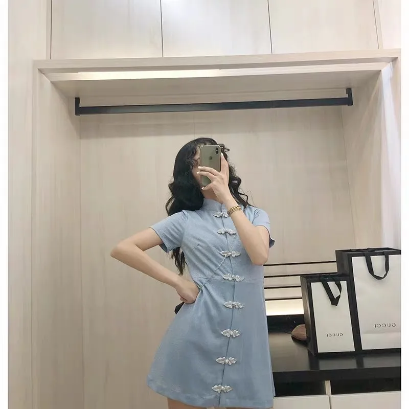 Онлайн Стиль Знаменитостей китайский стиль Cheongsam улучшенная версия для девочек nian qing kuan новое ретро приталенное китайское платье