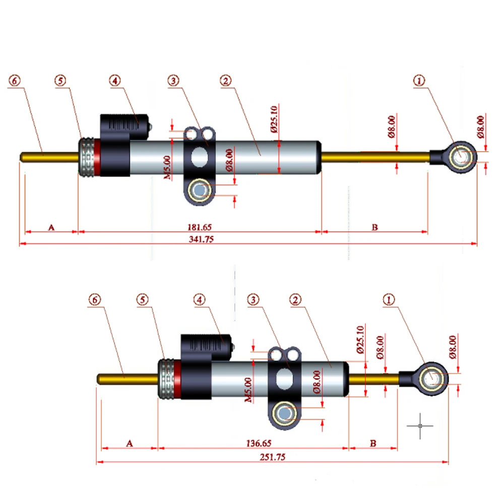 Универсальный DIMOTIV Matris Регулируемый рулевой демпфер для Kawasaki Ninja 400 Honda CB650F Yamaha R1 YZF-R3 R25 MT-07 MT-09 Tracer