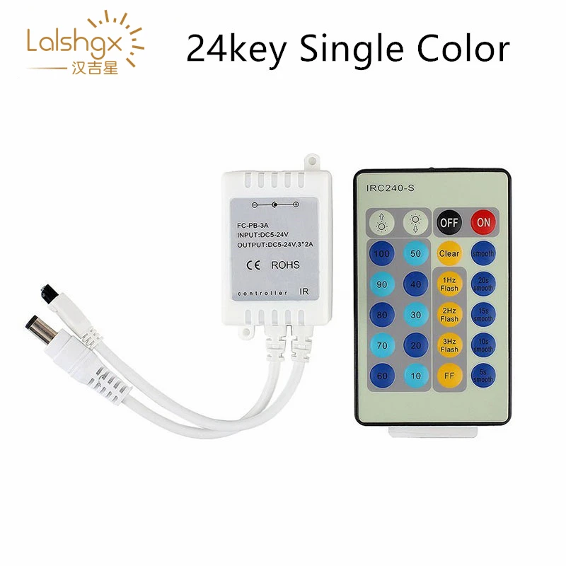 

DC 12V 24V RGB RGBW LED strip music controller Infrared Remote Single color white warm white Dimmer For led tape