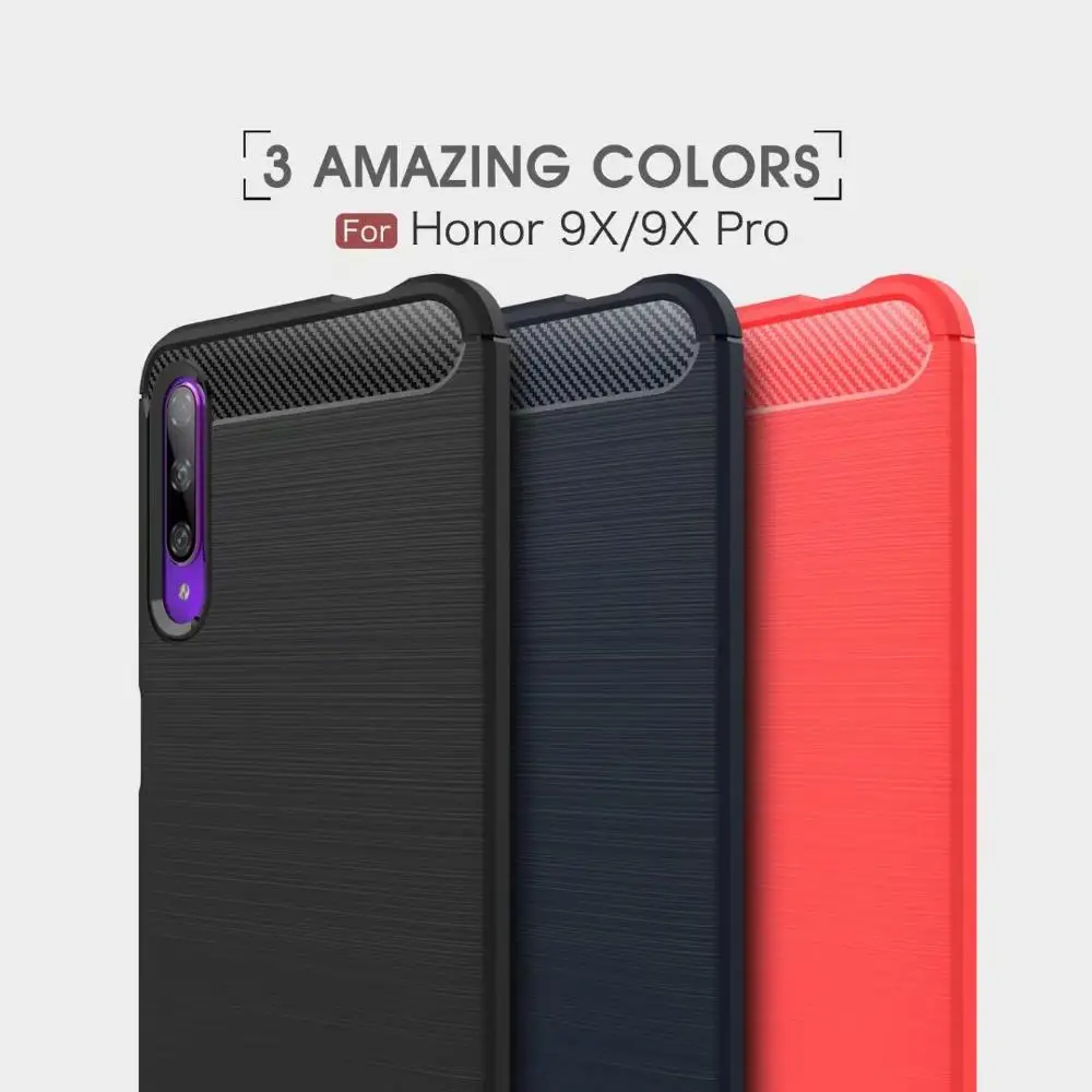 

Soft Cover Full Protection Carbon Fiber TPU Silicone Matte Phone For Huawei Honor V30 V20 V10 20 10 9X Magic2 Play3 8X Case