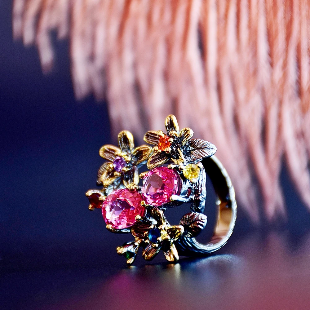 Crystal Rings Engagement Rings Zircon Rings Stone Rings Fashion Rings Finger Rings CZ Ring for Women Engagement Party Vintage Flower
