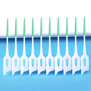 

20/40pcs Double Floss Head Hygiene Dental Silicone Interdental Brush Toothpick