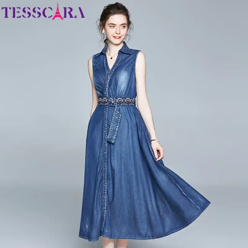 latest denim dress designs