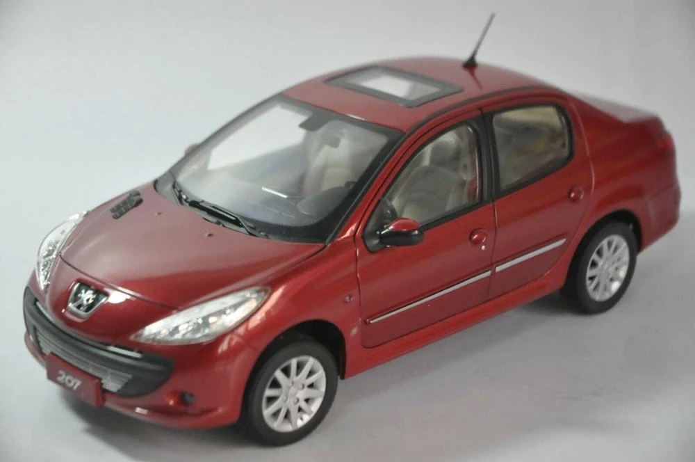 1 18 Diecast Model For Peugeot 207 Red Sedan Alloy Toy Car Miniature Collection Gifts Hot Selling Altis Diecasts Toy Vehicles Aliexpress