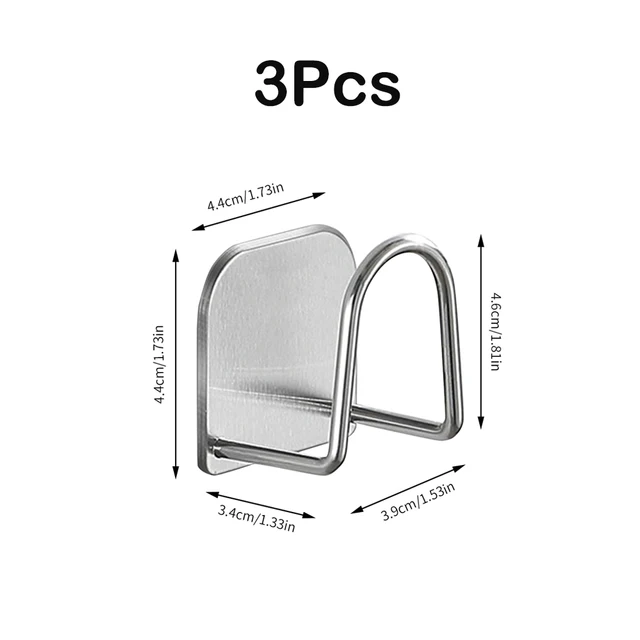 Kitchen Stainless Steel Sponges Holder Storage Rack Self Adhesive Sink Sponges Drain Drying Rack Kitchen Sink Storage Stand 3PCS Type B--3PCS Silver