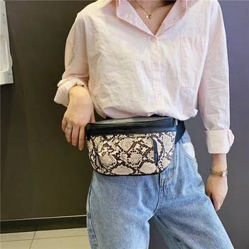 

Serpentine Fashion Women's Waist Packs Brief Chest Bag Zipper Belt Bag for Women Ladies Fanny Bags Travel Bum Bags