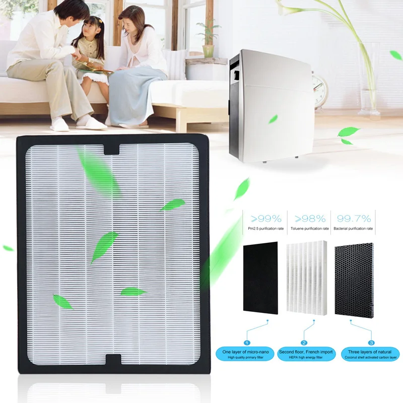 

Filter Element Replacement Filter HEPA Element Filter Modern Fashion PM2.5 Air Purifier Parts Air Cleaner Office/Home Low Noise