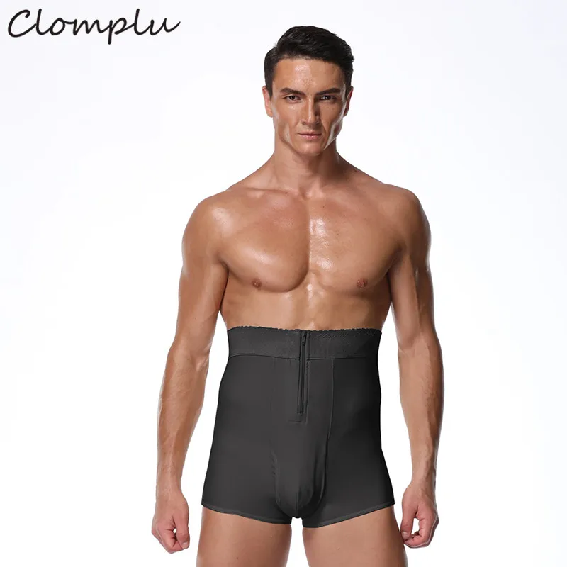 Clomplu одежда для шейпинга с высокой талией Shaper мужские контрольные трусики спандекс утягивающее белье для похудения нижнее белье