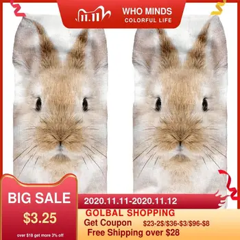 

Hot Sale Meias Man Women Sock Casual Cute Harajuku Funny Animal Rabbit Socks Unisex Low Cut Ankle Socks Multiple Colors 3D Socks