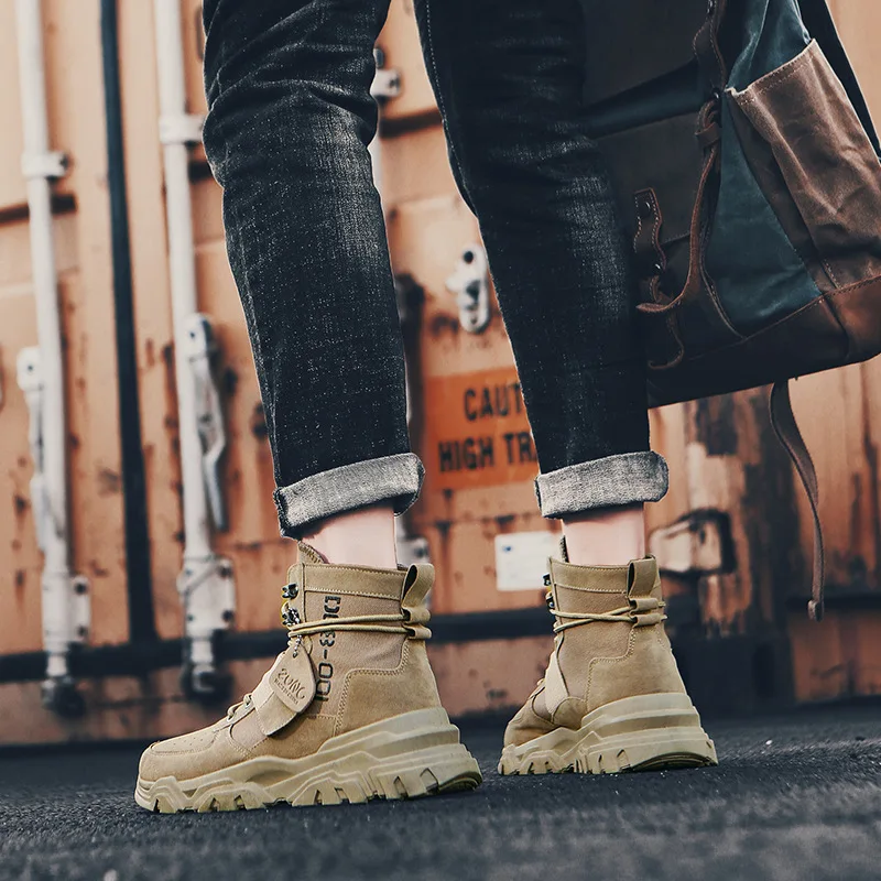 

2019 Autumn New Style Canvas Cowboy Boots Men's Korean-style Trend Versatile Sports Casual High State of Shoes INS Super Fire