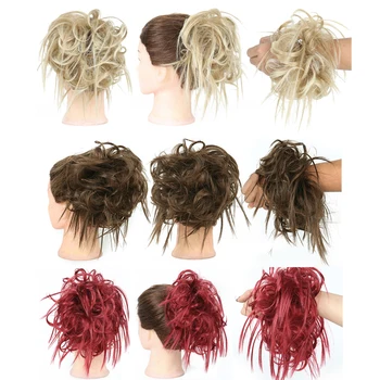 

Moko Messy Scrunchie chignon hair bun Straight elastic band updo hairpiece synthetic hair chignon hair extension for women