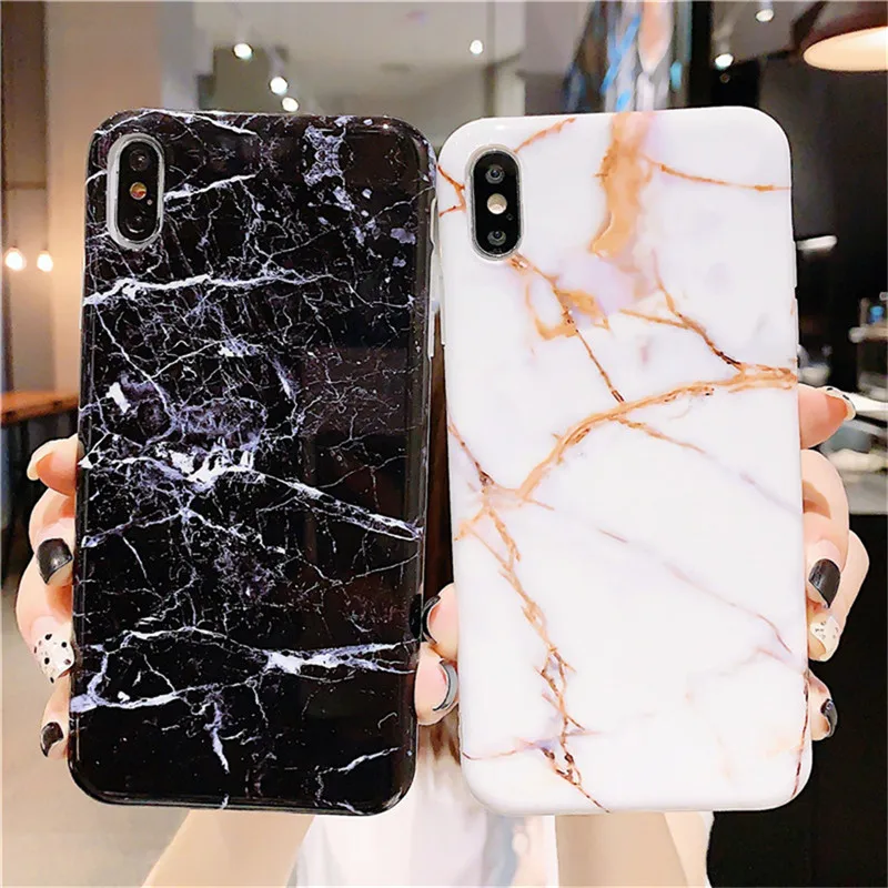 

Lovebay Luxury Marble Texture Phone Case For iPhone 11 Pro X XS Max XR 6 6s 7 8 Plus Cool Crack Granite Stone Fundas Couple Case