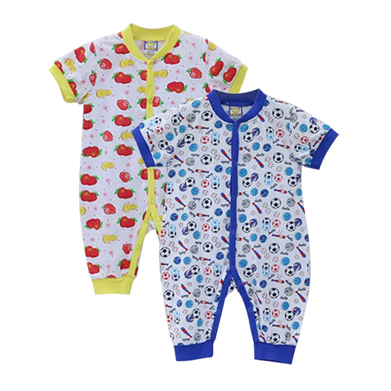 

2021 Baby boys 2Pcs bodysuit short sleeve summer 100% cotton overalls girls newborn cartoon clothes babies button clothing