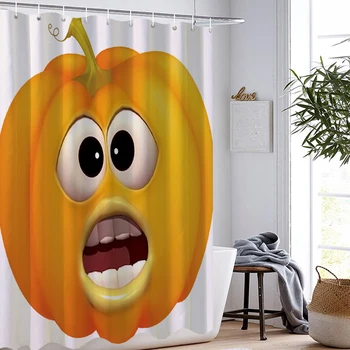 

Fruit Shower Curtains Cartoon Pumpkin Watermelon Waterproof Polyester Fabric Washable Bathroom Curtain For Kids Bath Curtains