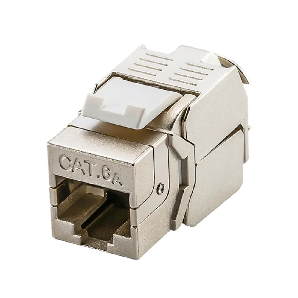 RJ45 Female Connector Cat5e Cat6 Cat6A Network Toolless Keystone Module Full Shielded RJ 45 Socket To LSA Toolfree Termination HDMI Cables Cables & Adapters