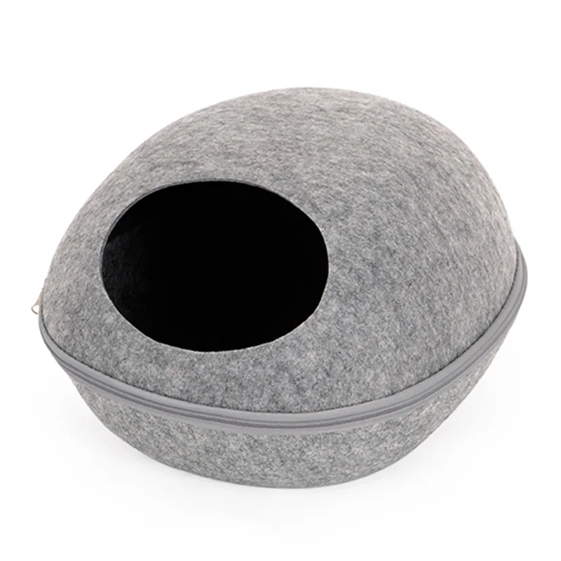 Cat Cave Pet Furniture Grey Hot Pink Ombre Bubble READY TO SHIP Small Dog Bed Cat House/Hand Felt Wool Crisp Modern Design Kitty Bed 